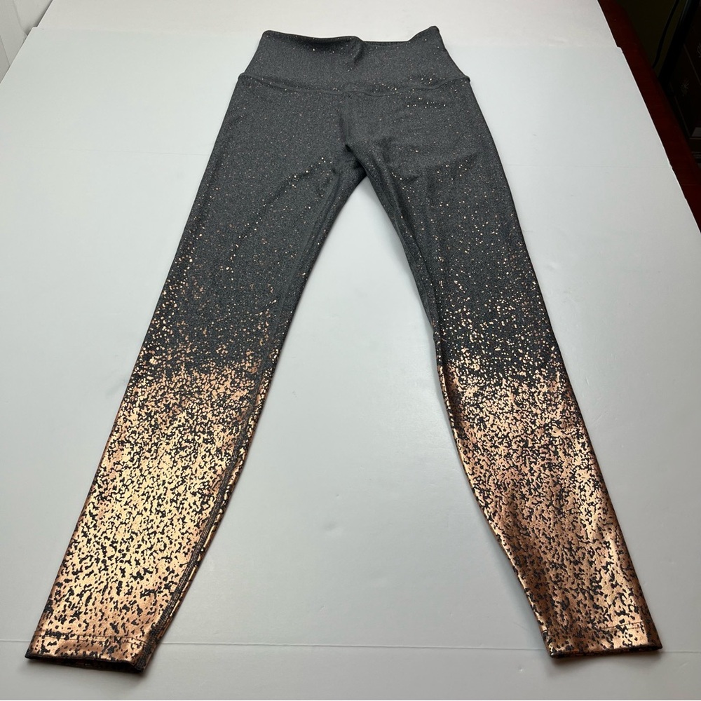 Beyond Yoga Alloy Metallic Gray Rose Gold Copper Ombre High Waist Legging Medium